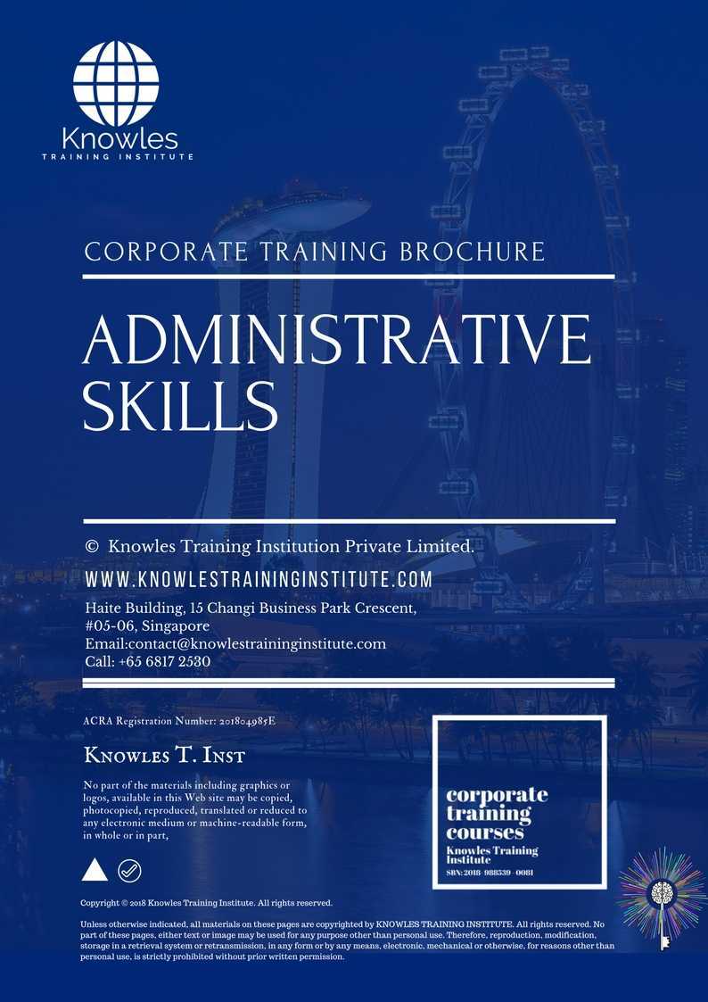 Administrative Skills Training Course in United-Kingdom Brochure