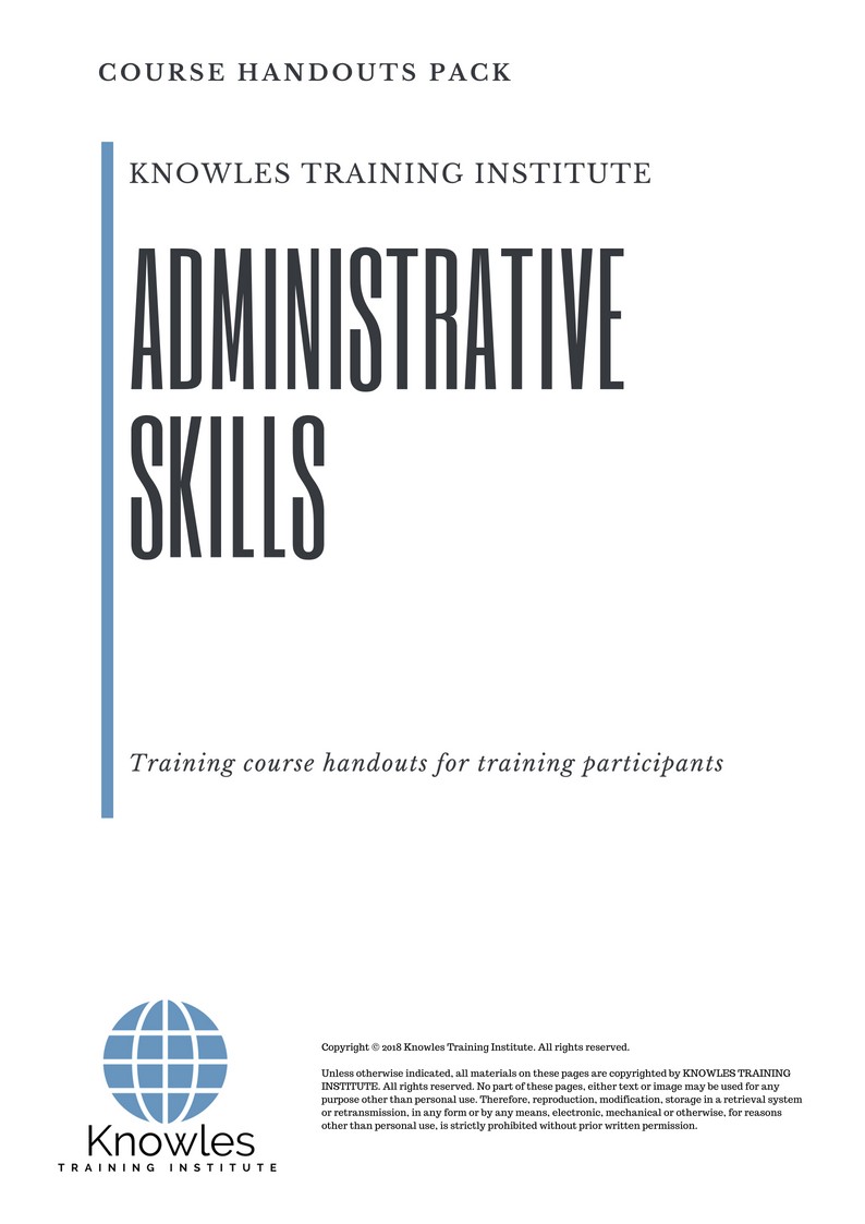 Administrative Skills Training Course in United-Kingdom Handouts