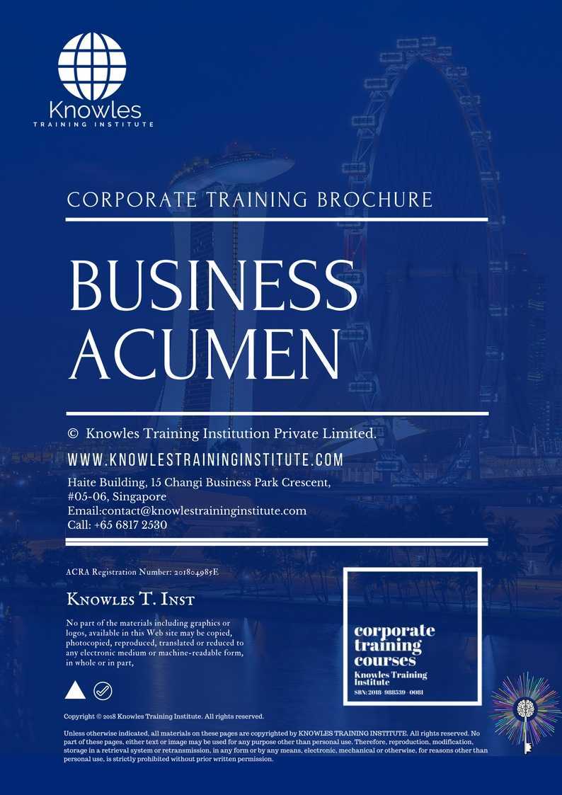 Business Acumen Training Course in United-Kingdom Brochure