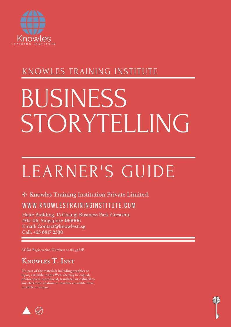 Business Sorytelling Training Course in United-Kingdom Learner_s Guide