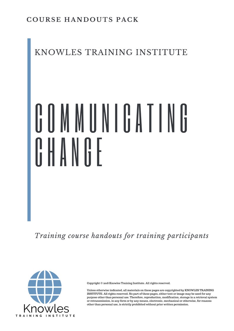 Communicating Change Training Course in United-Kingdom Handouts