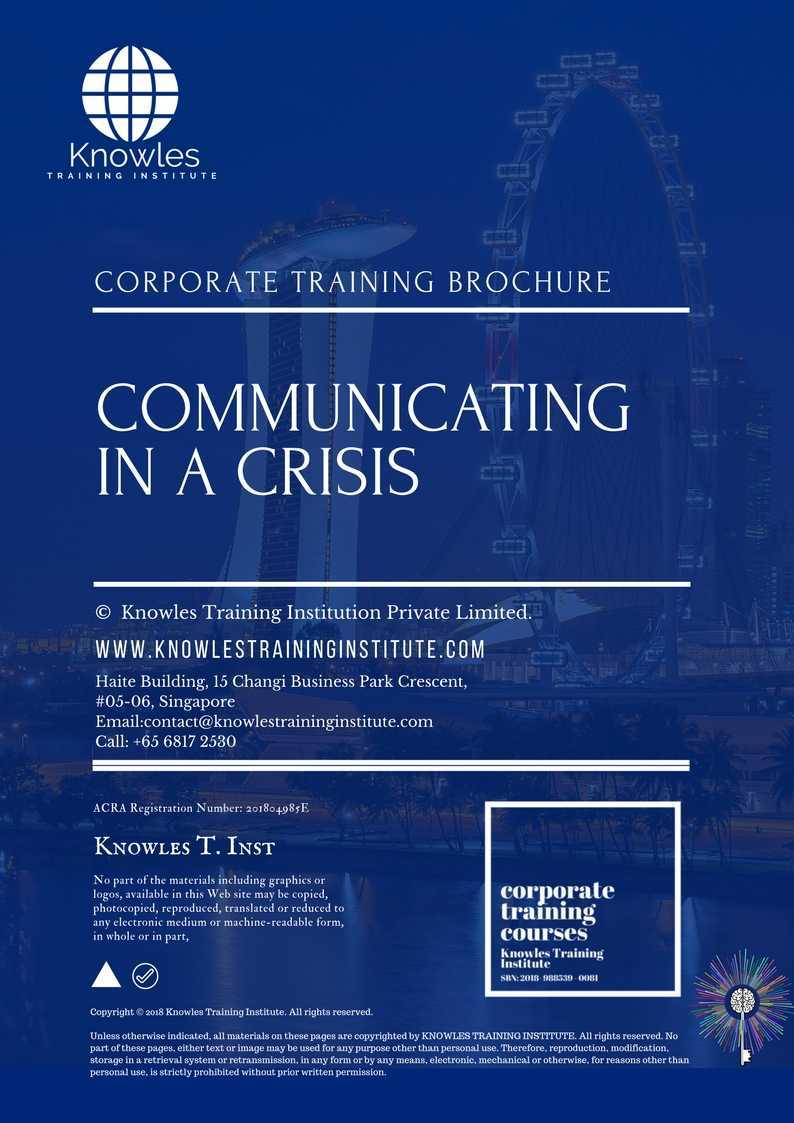 Communicating In A Crisis Training Course in United-Kingdom Brochure