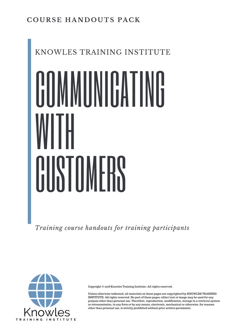 Communicating With Customers Course in United-Kingdom Handouts
