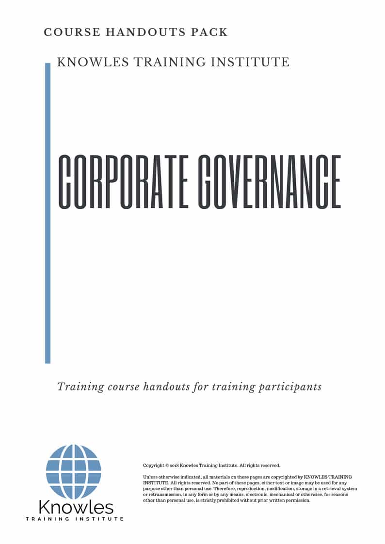 Corporate Governance Training Course in United-Kingdom Handouts
