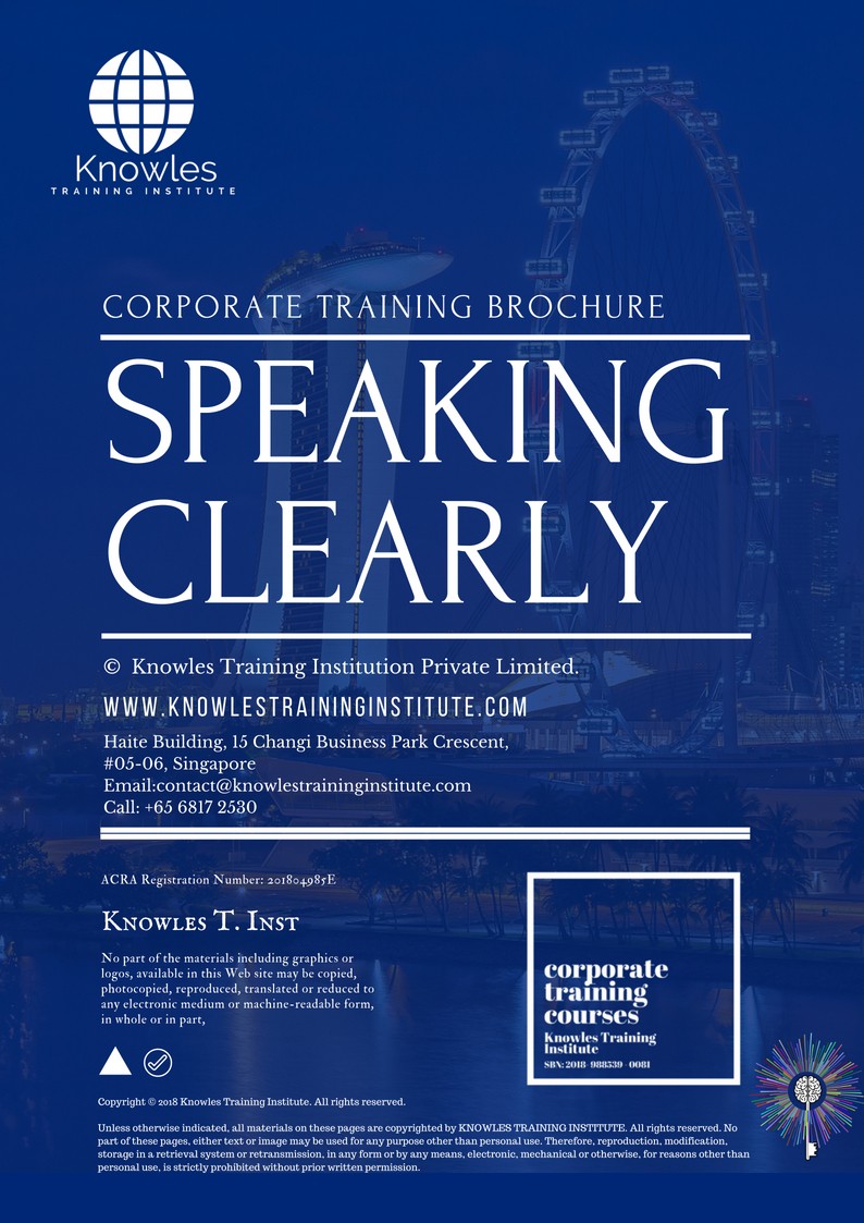 Course Brochure For Speaking Clearly Course in United-Kingdom