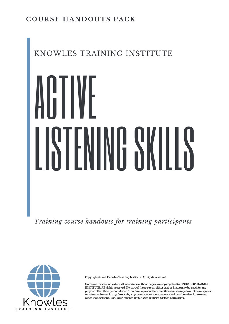 Course Handouts For Active Listening Skills Course in United-Kingdom