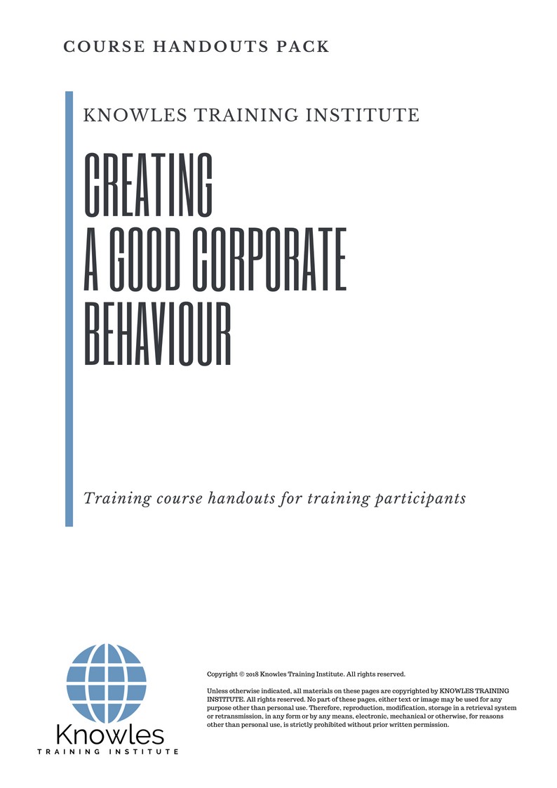 Course Handouts For Creating A Good Corporate Behaviour Course in United-Kingdom