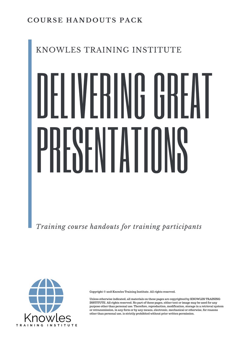 Course Handouts For Delivering Great Presentations Course in United-Kingdom