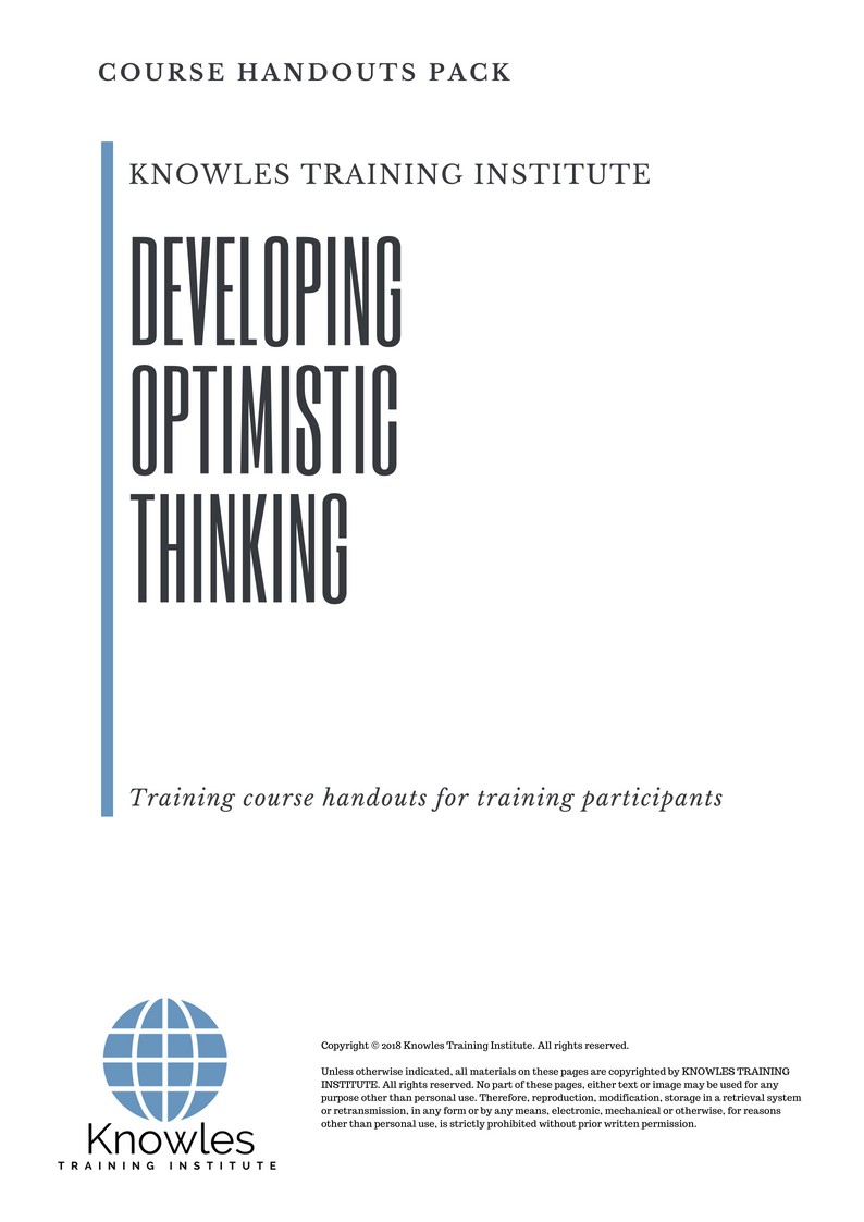 Course Handouts For Developing Optimistic Thinking Course in United-Kingdom