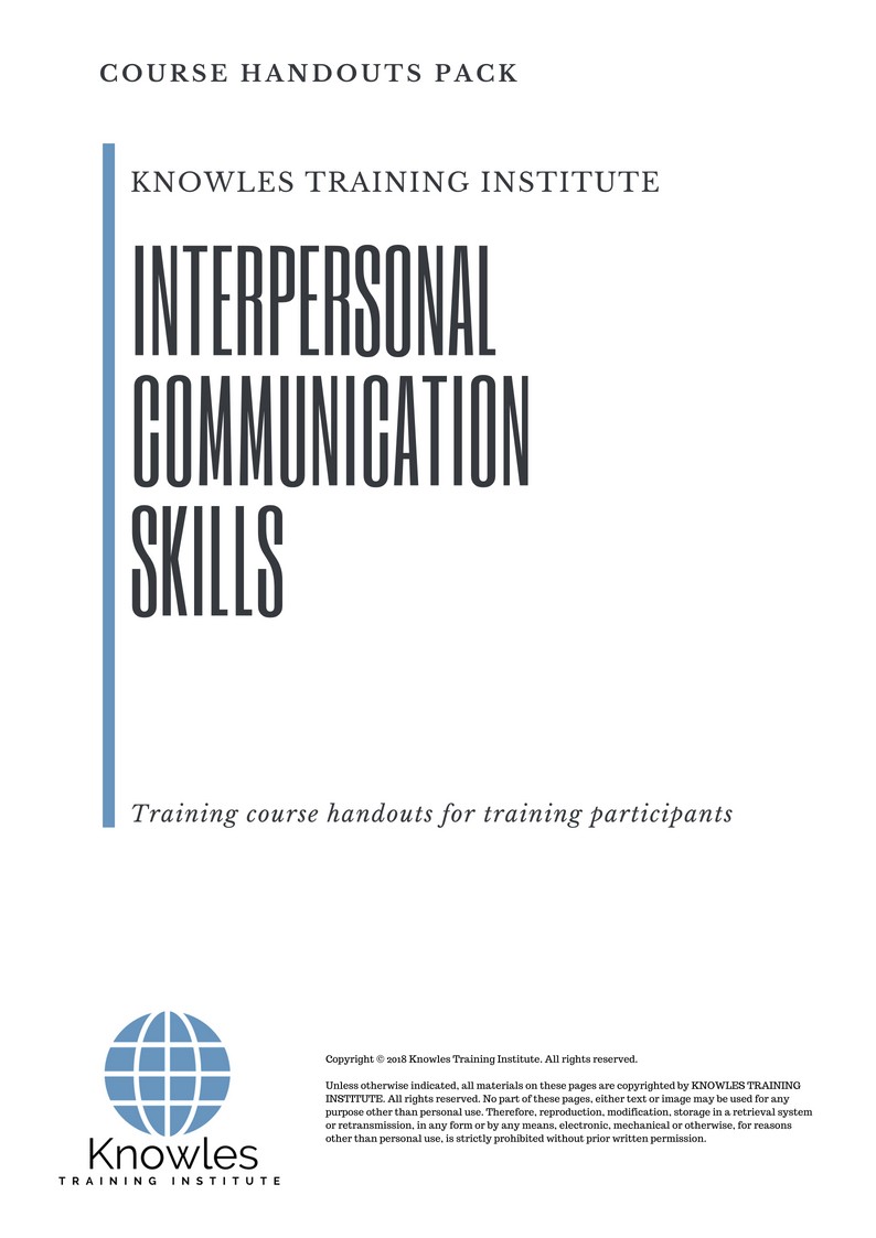 Course Handouts For Interpersonal Communication Skills Course in United-Kingdom