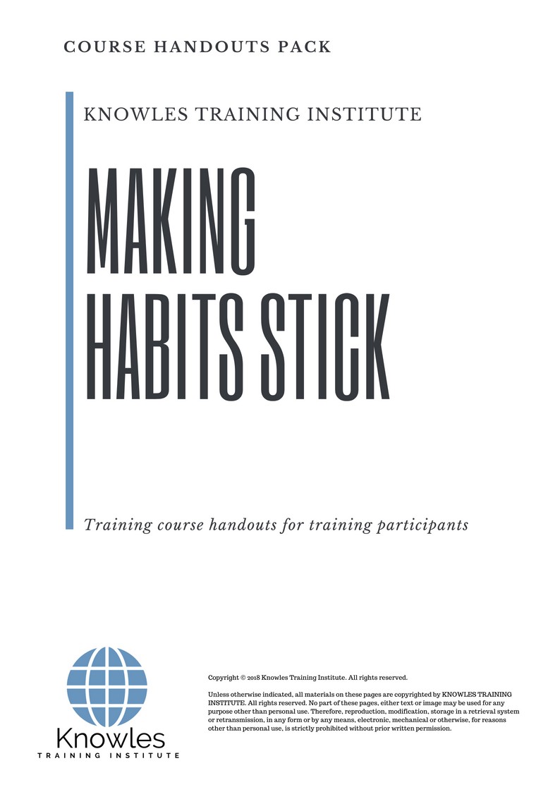 Course Handouts For Making Habits Stick Course in United-Kingdom
