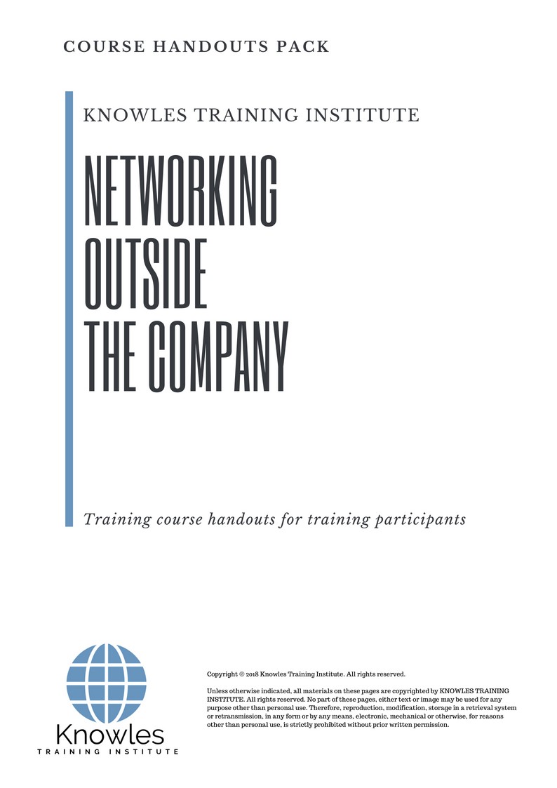 Course Handouts For Networking Outside The Company Course in United-Kingdom