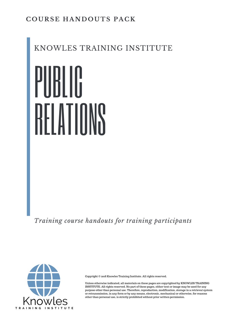 Course Handouts For Public Relations in United-Kingdom