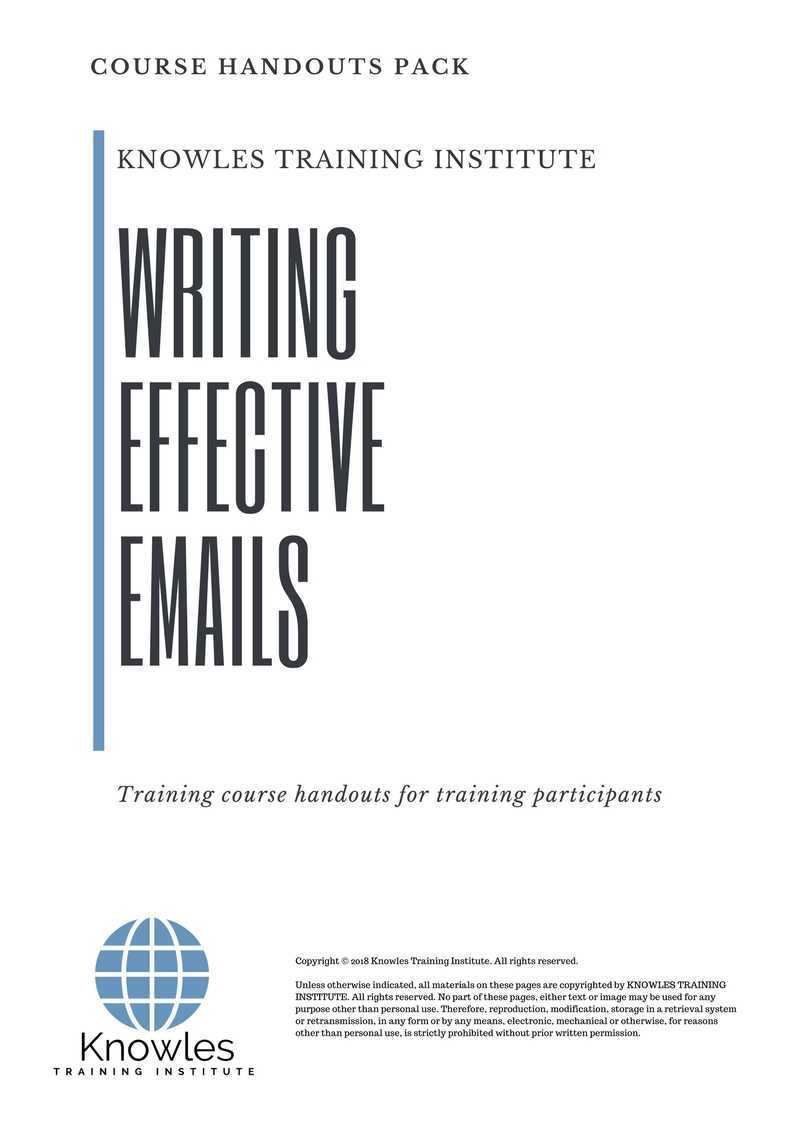 Course Handouts for Writing Effective Emails Course in United-Kingdom