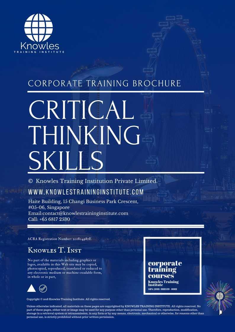 Critical Thinking Skills Training Course in United-Kingdom Brochure