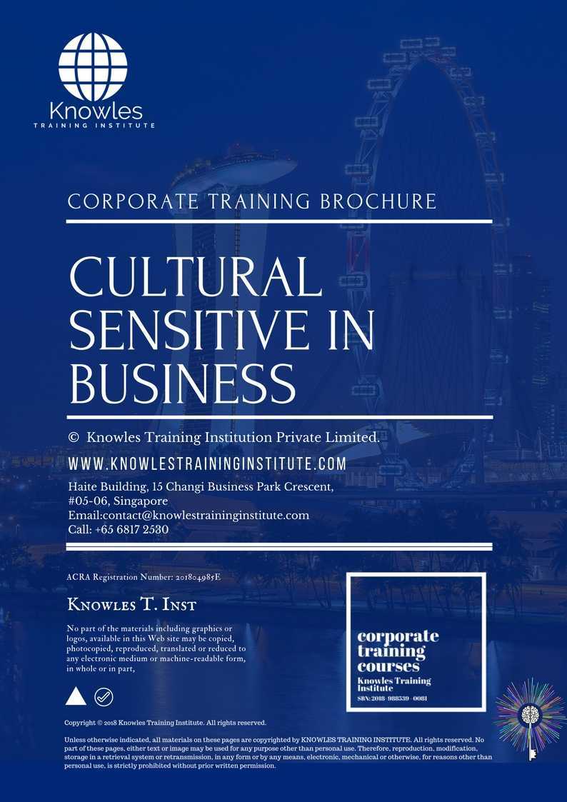 Cultural Sensitive In Business Training Course in United-Kingdom Brochure