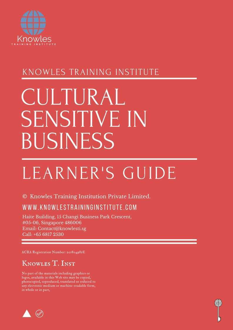 Cultural Sensitive In Business Training Course in United-Kingdom Learner_s Guide