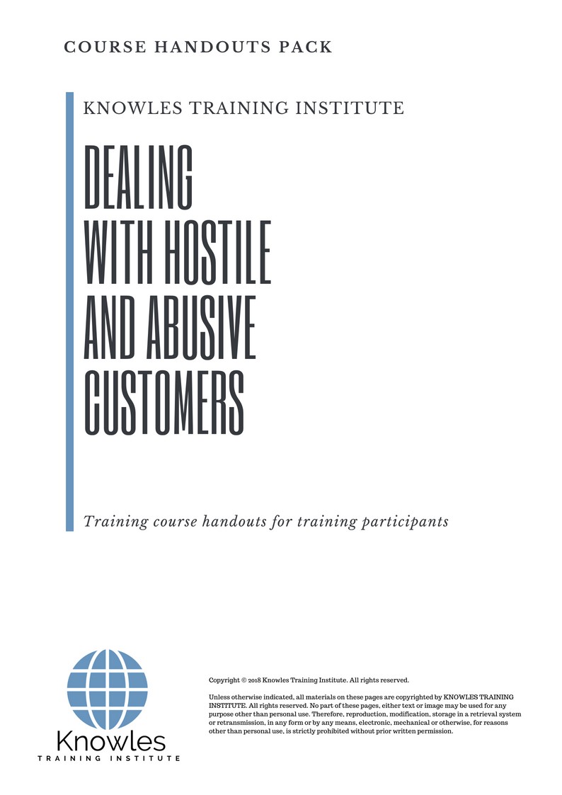 Dealing With Hostile And Abusive Customers Course in United-Kingdom Handouts