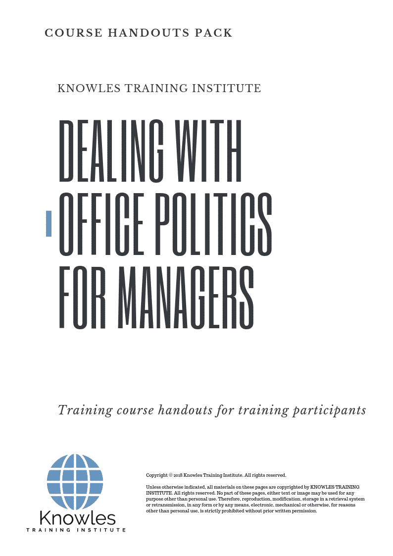 Dealing with Office Politics for Managers Training Course in United-Kingdom Handouts