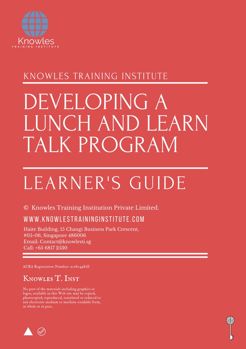 Developing A Lunch And Learn Talk Program Training Course in United-Kingdom Learner’s Guide