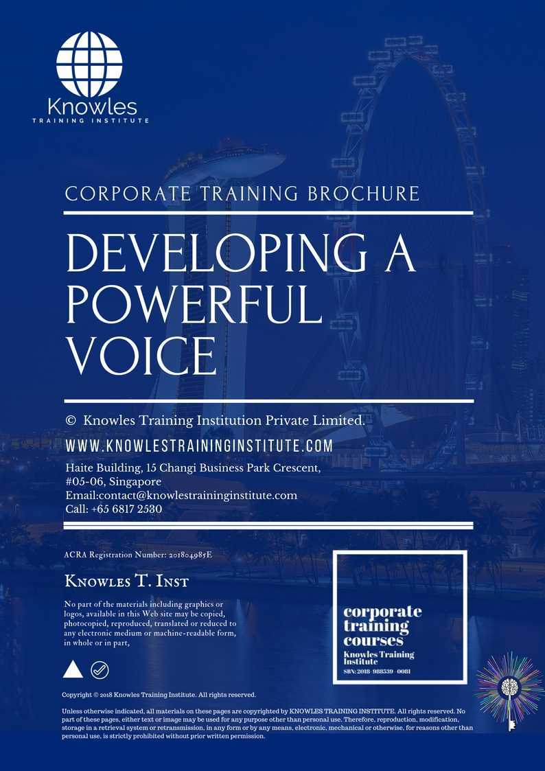 Developing A Powerful Voice Training Course in United-Kingdom Brochure