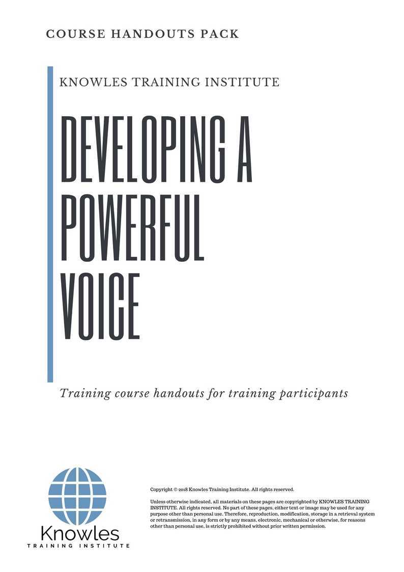 Developing A Powerful Voice Training Course in United-Kingdom Handouts