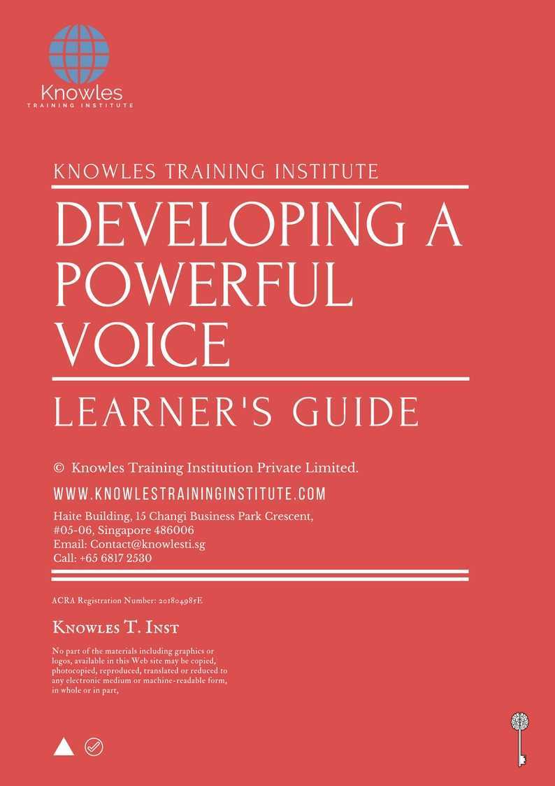Developing A Powerful Voice Training Course in United-Kingdom Learner_s Guide