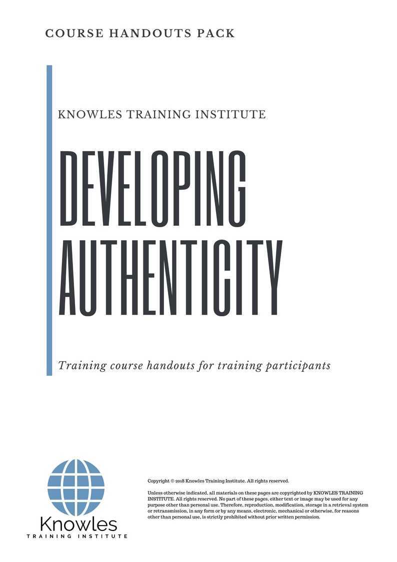 Developing Authnticity Training Course in United-Kingdom Handouts