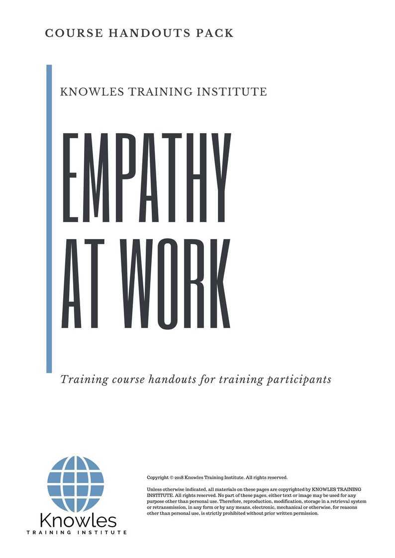 Empathy At Work Training Course in United-Kingdom Handouts