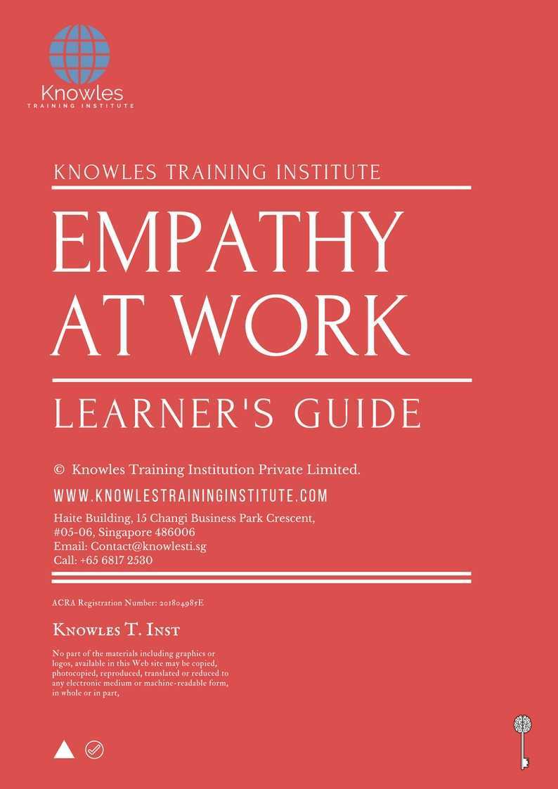 Empathy At Work Training Course in United-Kingdom Learner_s Guide