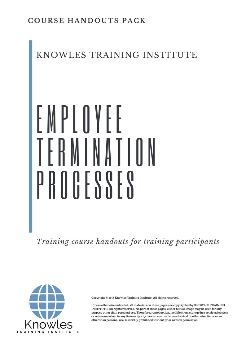 Employee Termination Processes Training Course in United-Kingdom Handouts