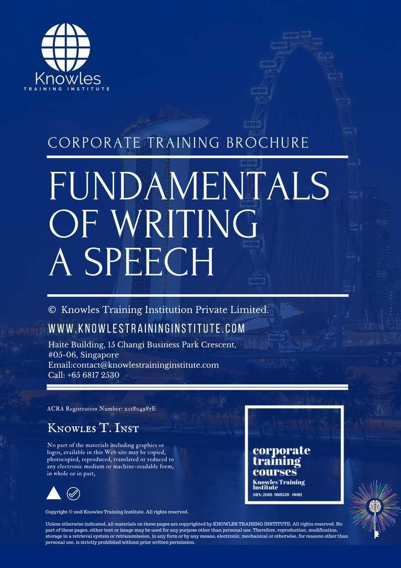 Fundamentals Of Writing A Speech Training Course in United-Kingdom Brochure