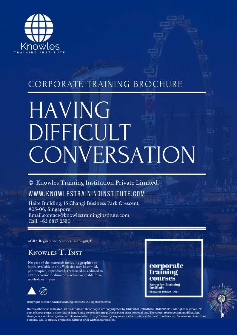 Having Difficult Conversation Training Course in United-Kingdom Brochure