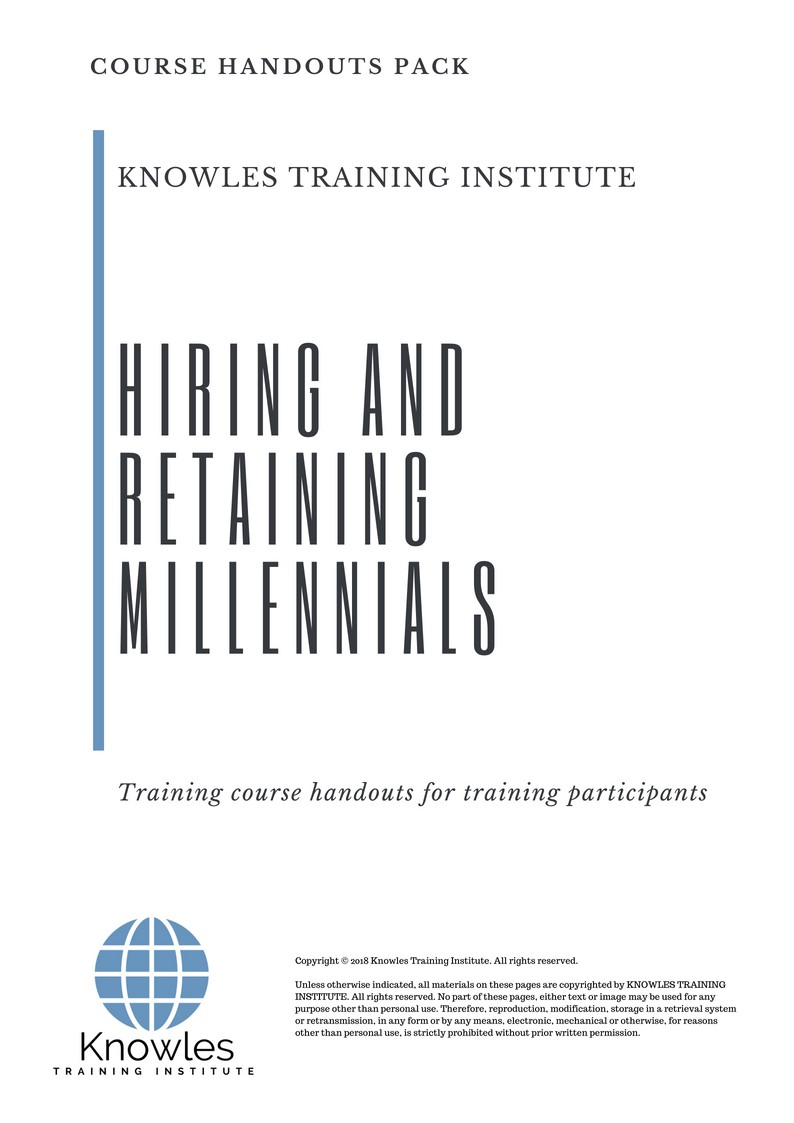 Hiring And Retaining Millennials Training Course in United-Kingdom Handouts