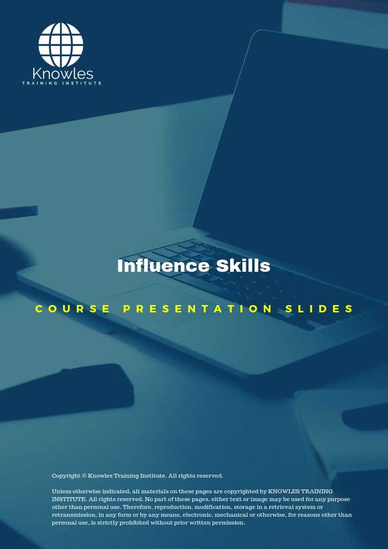 Influence Skills in United-Kingdom PPT Slides Used During Course