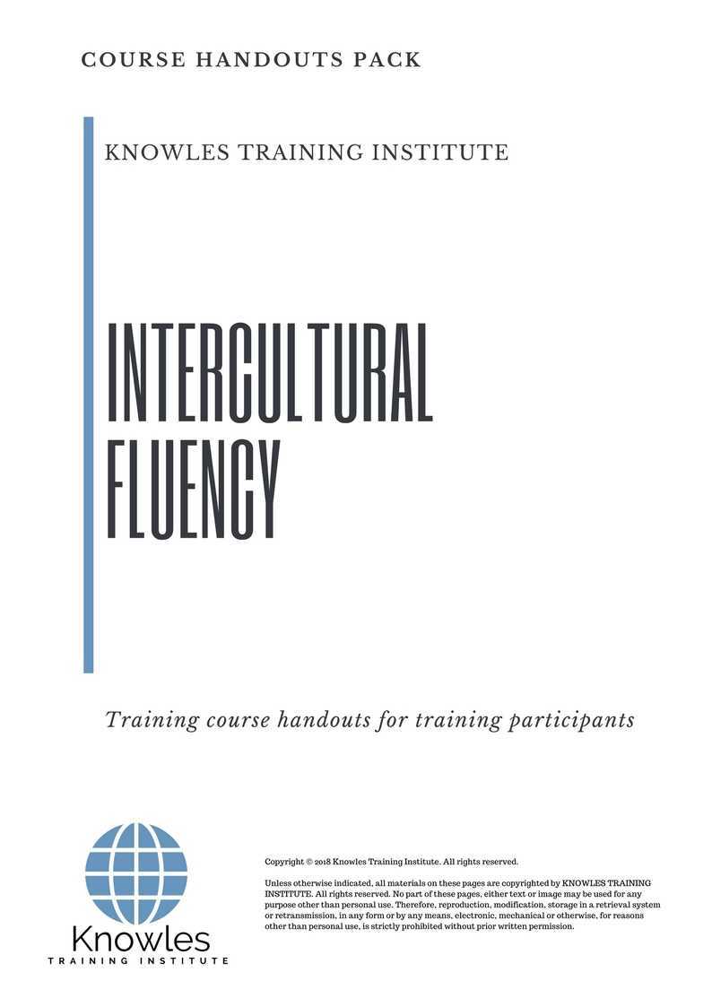Intercultural Fluency Training Course in United-Kingdom Handouts