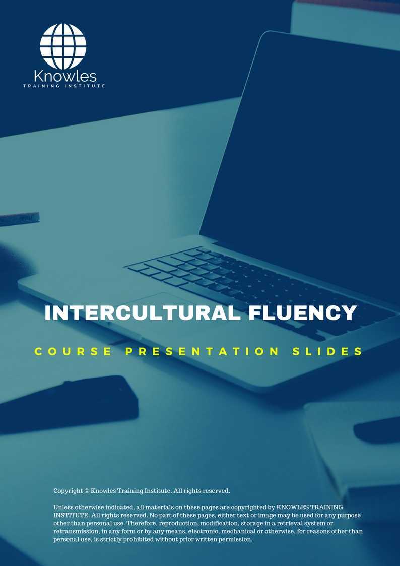 Intercultural Fluency Training Course in United-Kingdom Presentation Slides