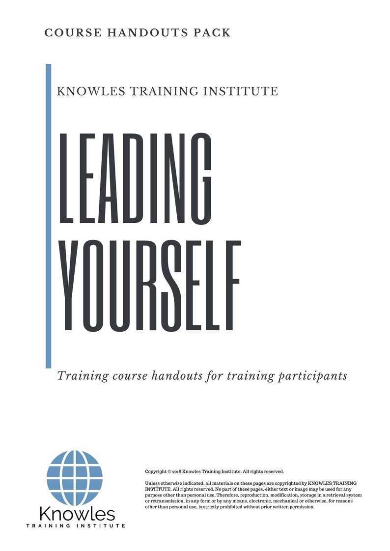 Leading Yourself Training Course in United-Kingdom Handouts