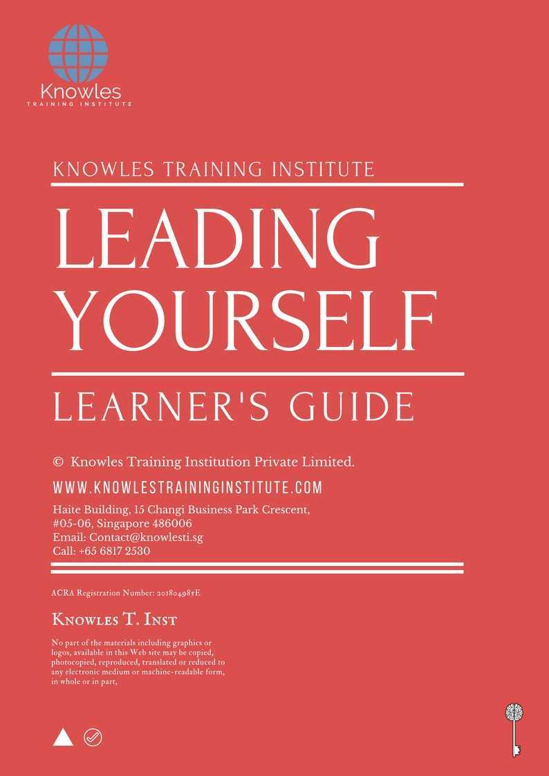 Leading Yourself Training Course in United-Kingdom Learner_s Guide