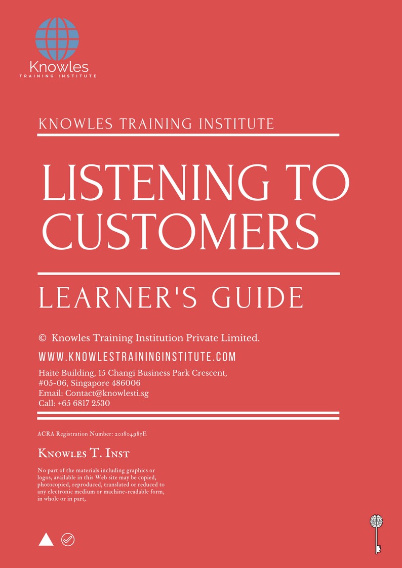 Listening To Customers Course in United-Kingdom Learner’s Guide