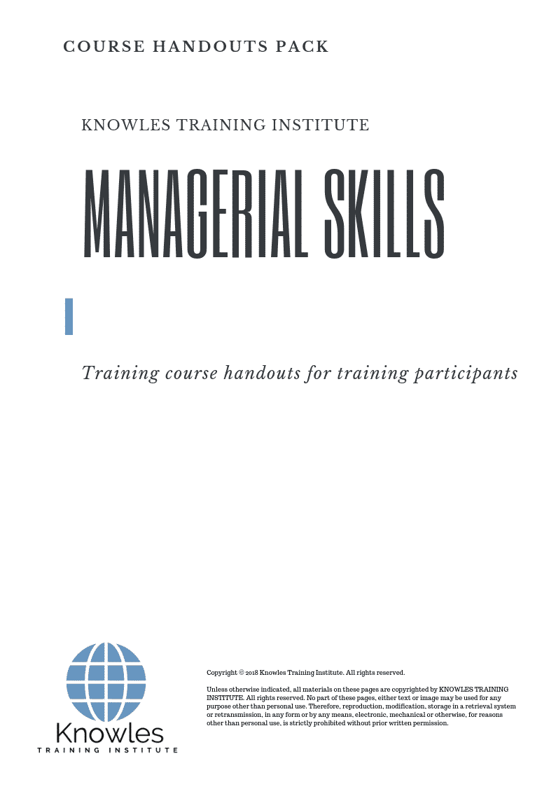 Managerial Skills Training Course in United-Kingdom Handouts