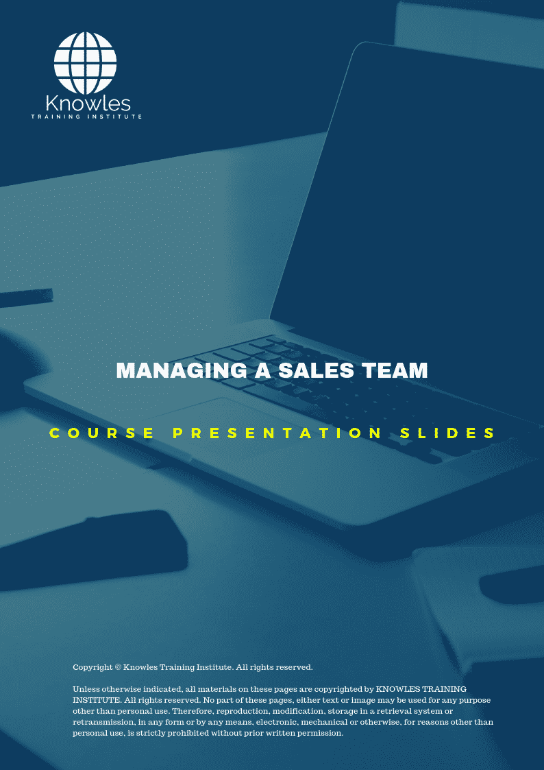 Managing A Sales Team in United-Kingdom PPT Slides Used During Course