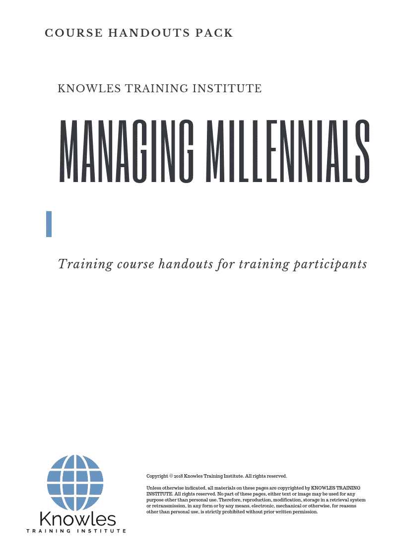 Managing Millennials Course in United-Kingdom Handouts