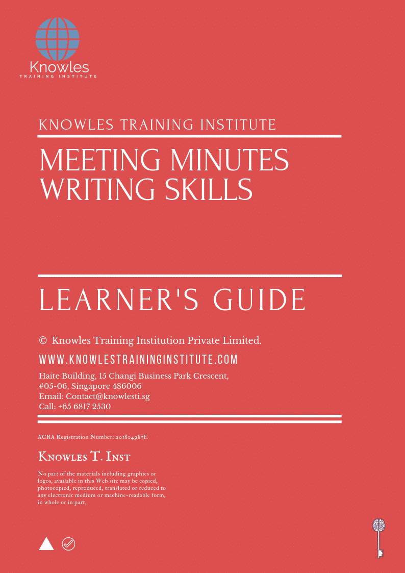 Meeting Minutes Writing Skills Training Course In United-Kingdom Learner_s Guide