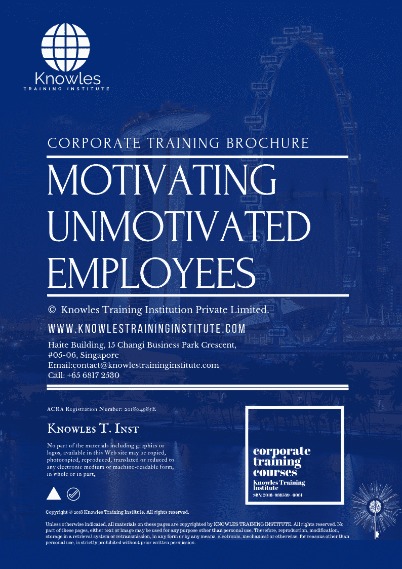 Motivating Unmotivated Employees Course in United-Kingdom Brochure