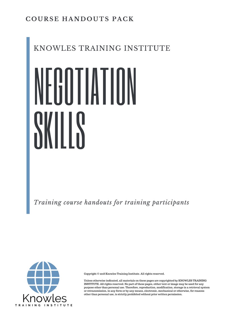 Negotiation Skills Course in United-Kingdom Handouts