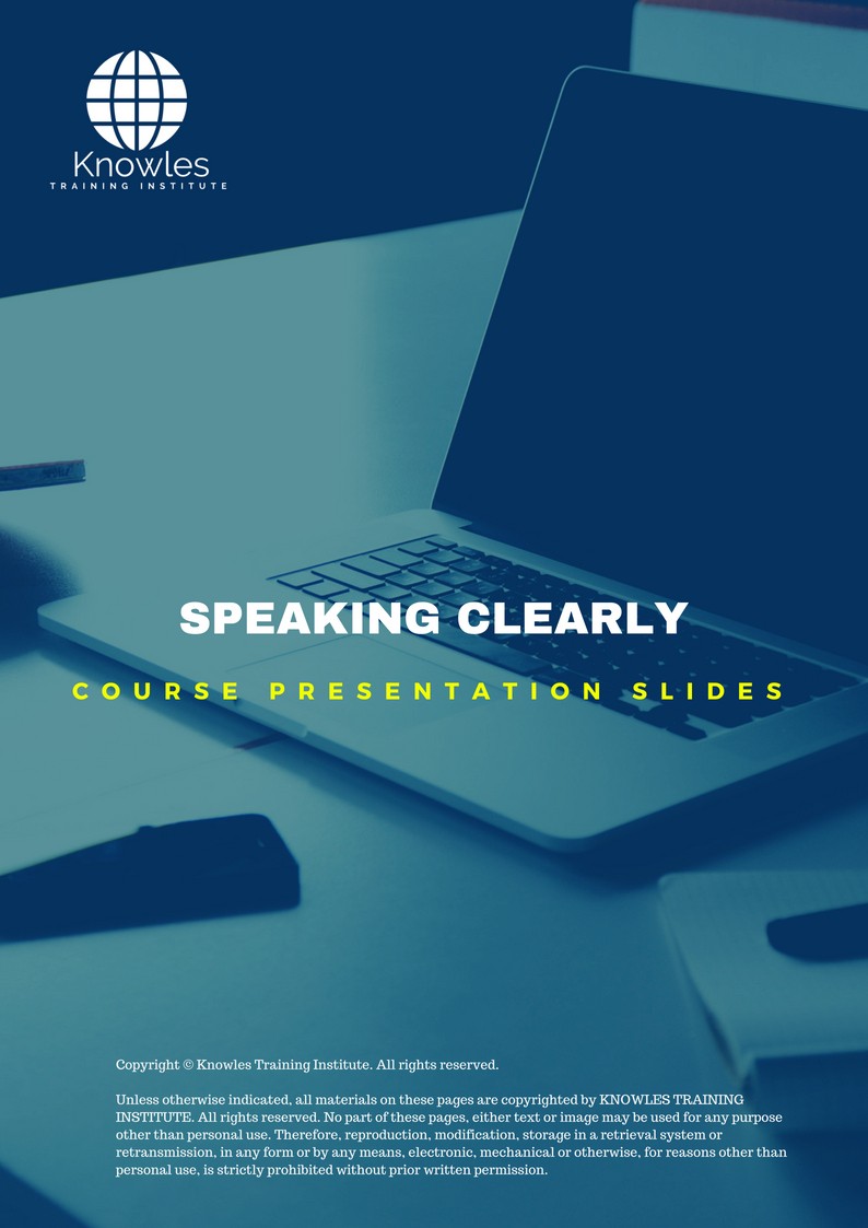 PPT Slides Used During Course For Speaking Clearly in United-Kingdom