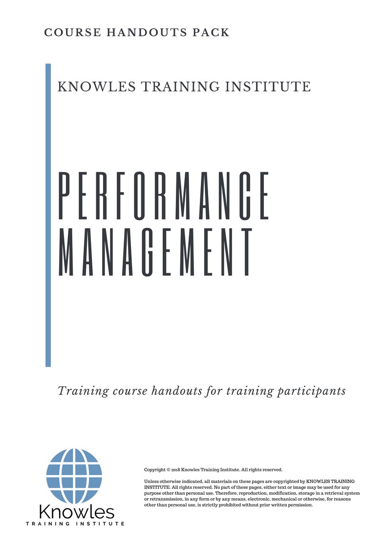Performance Management Training Course in United-Kingdom Handouts