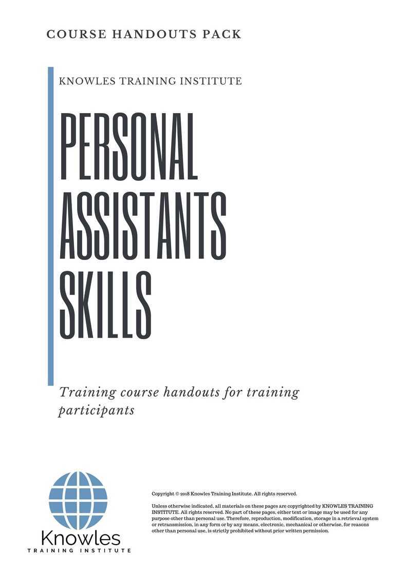 Personal Assistants Skills Training Course in United-Kingdom Handouts