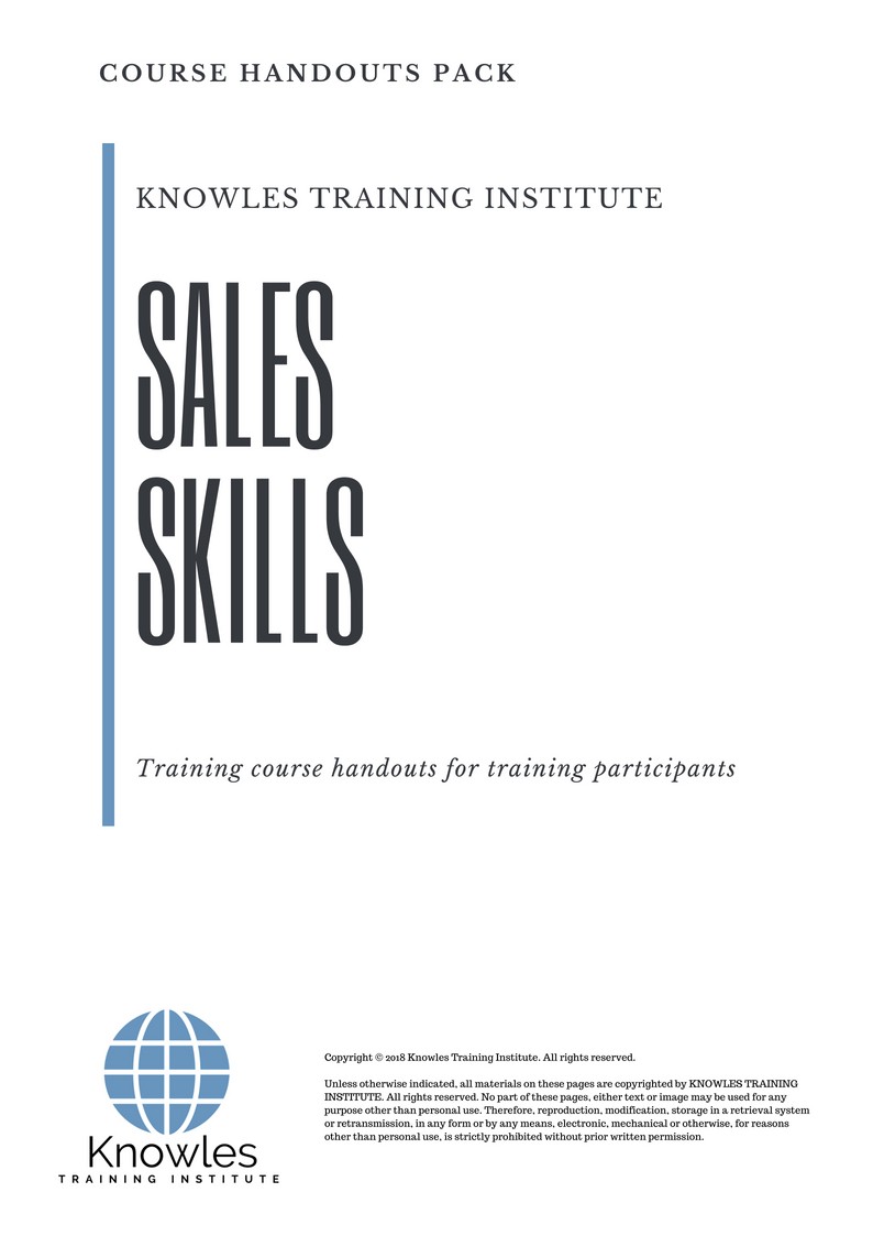 Sales Skills Course in United-Kingdom Handouts